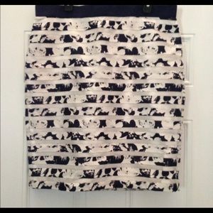 Ann Taylor Size 16 Pencil Skirt Navy/Ivory